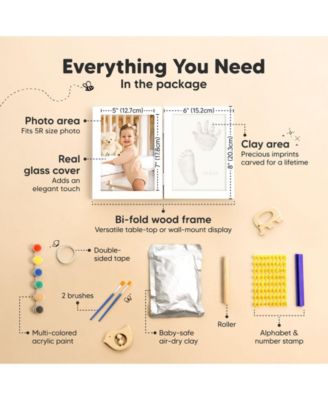 Rune Baby Hand and Footprint Kit Frame, Baby Shower Gifts for Girls, Boys, Newborn Baby Footprint Kit Makers