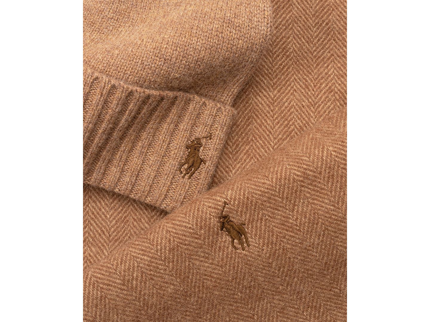 Мужские комплекты Polo Ralph Lauren Beanie Hat and Scarf, 2-Piece Set, цвет: Коричневый — фото 3