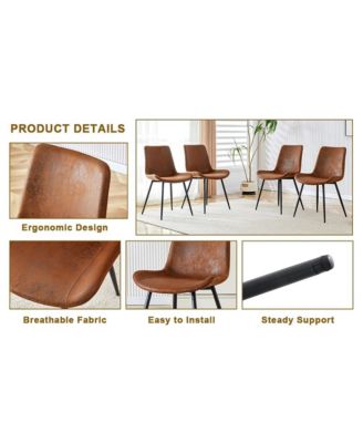 Table and chair set. Modern dining table with MDF top and beautiful MDF legs. Comes with brown comfortable chair with seat and metal legs. Suitable for a wide range of decorative styles.