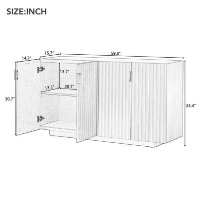 Sideboard with Adjustable Shelves and Copper Handles