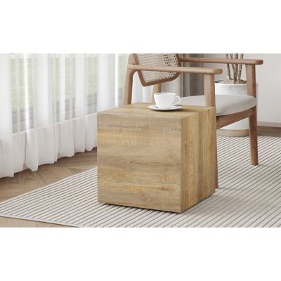 Modern Square MDF Coffee Table with Light Wood Texture