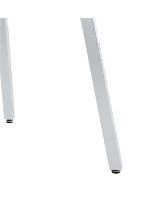 Table and chair set.A Modern Minimalist Style Round Clear Tempered Glass Table with silver Metal Legs.Paired with 4 chairs with Modern PU Leather High Back Upholstered and C-Tube Chrome Legs.