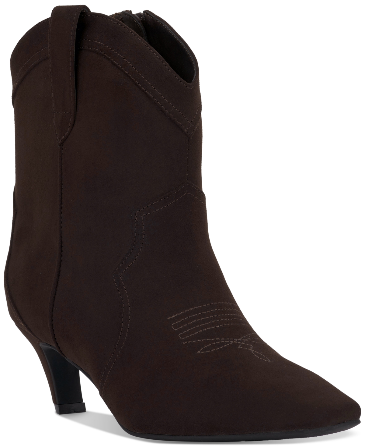 Inc International Concepts Women's Secia Western Booties, Created For Macy's In Chocolate Micro