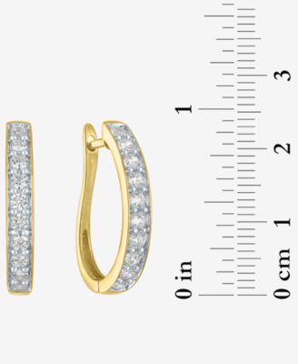 Lab-Grown Diamond Hoop Earrings (1 ct. t.w.) in Sterling Silver or 14k Gold-Plated Sterling Silver