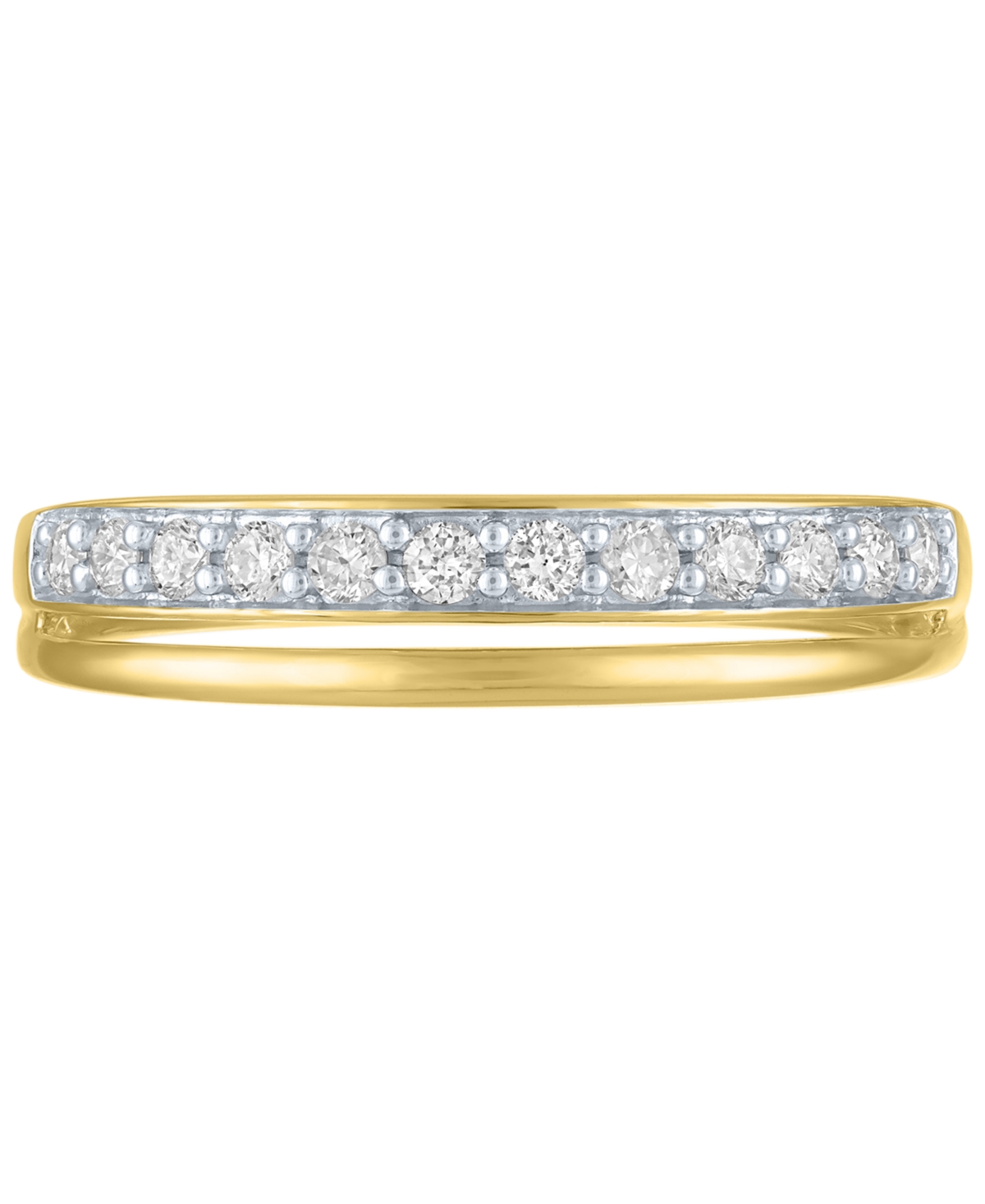 Forever Grown Diamonds Lab-grown Diamond Faux-stack Ring (1/4 Ct. T.w.) In 10k Yellow Gold In Yellow Gold