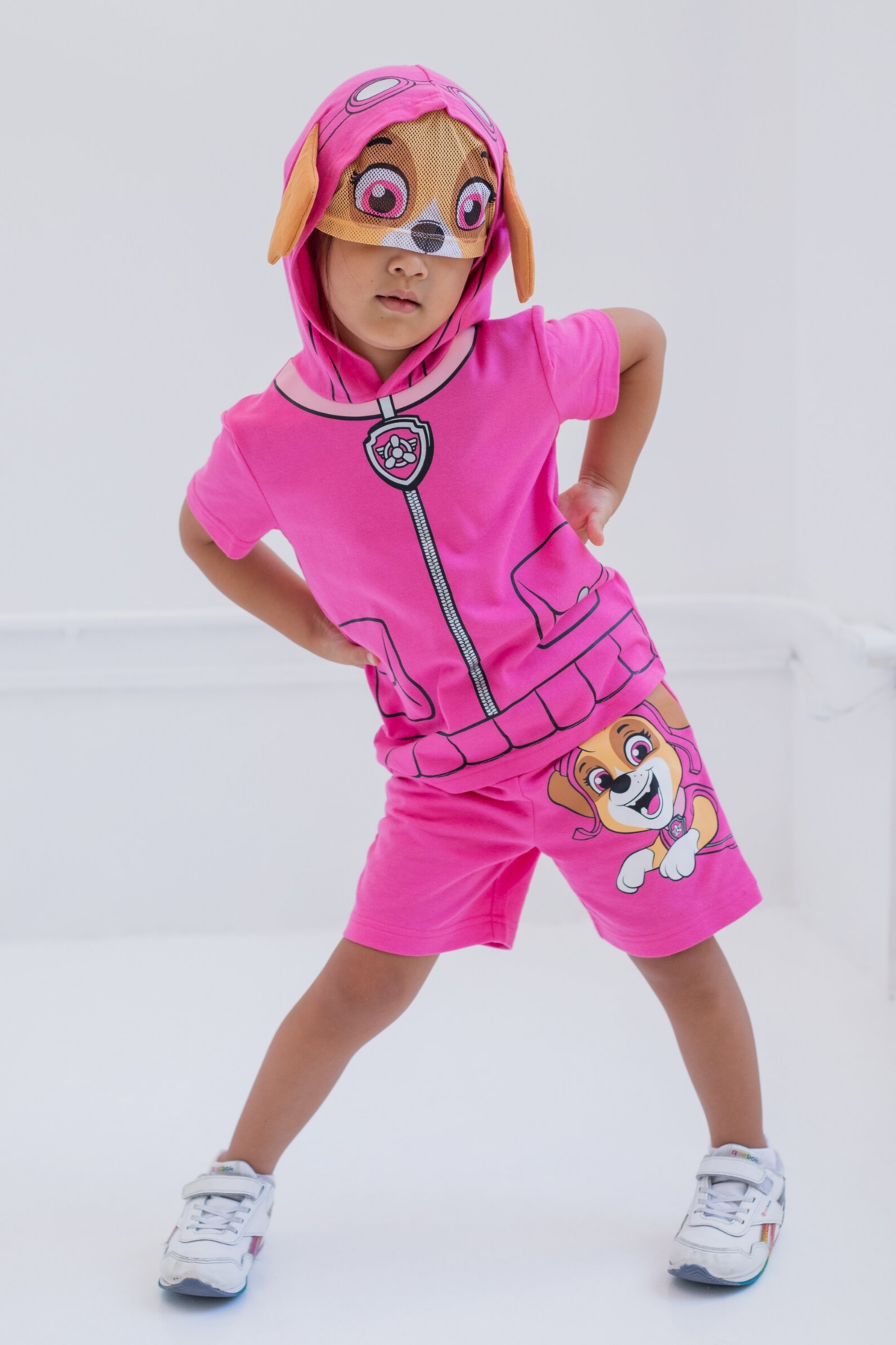 Paw Patrol Boys Chase Skye Rubble Marshall Cosplay T-Shirt and Bike Shorts French Terry Outfit Set
