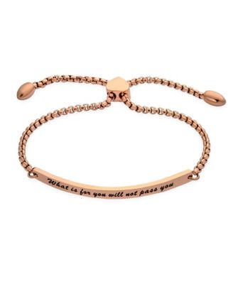 Inspirational Mantra ID Bracelet Rose Gold Graduation Gift Stainless Steel
