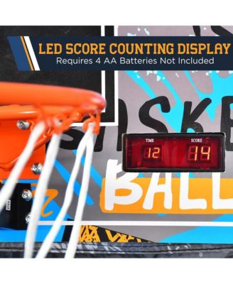 Single Shot Basketball Arcade Game with LED Scoreboard and 3 Mini Basketballs