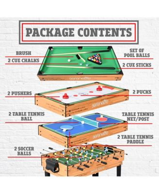 4-in-1 Multi-Function Game Table with Foosball, Pool, Hockey, and Ping Pong