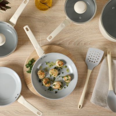 Barnsdall 10 Piece Premium PFA Free Ceramic Nonstick Aluminum Cookware Set W/ Kitchen Tools