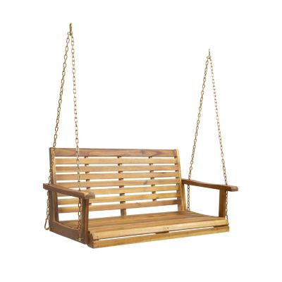 Streamdale Tasmania Acacia Wood Porch Swing Durable, Spacious, And Serene