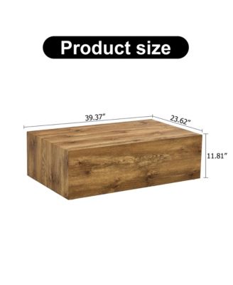 Modern MDF coffee table with wood texture pattern -39.37x23.62x11.81 inches - stylish and durable design