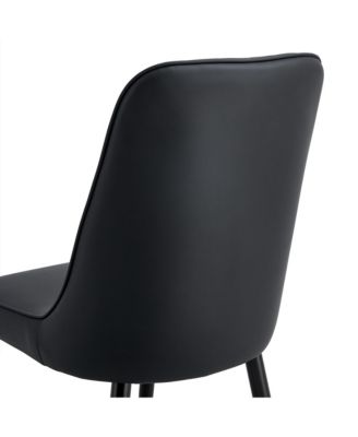 Table and chair set.Modern rectangular dining table with black textured stickers glass tabletop and gold plated metal legs.Paired with 4 comfortable chairs with PU seats and black metal legs.