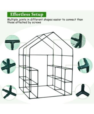 Walk-in Greenhouse 56 x 56 x 77 Inch Gardening with Observation Windows