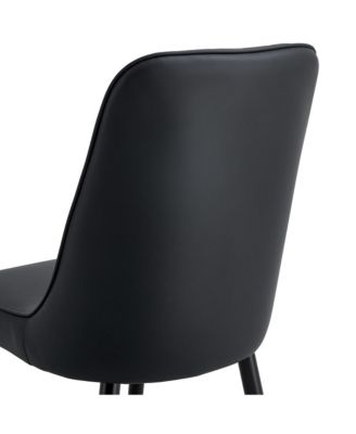 Table and chair set.A morden table with White imitation marble patterned stone burning tabletop with golden metal legs.Paired with 4 chairs with PU leather backrest and black metal legs.