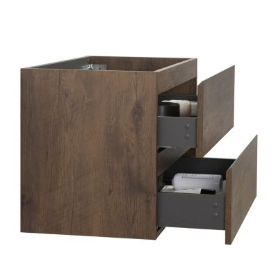 Streamdale Walnut Wall Cabinet 2 Drawers, Pre-Assembled
