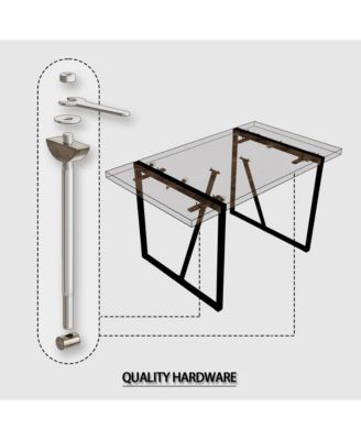 55" Rural Industrial Rectangular MDF Dark Wood Dining Table Set and PU Armless Dining Chair Set 4, Kitchen Black Metal Table Leg Dining Chair Set