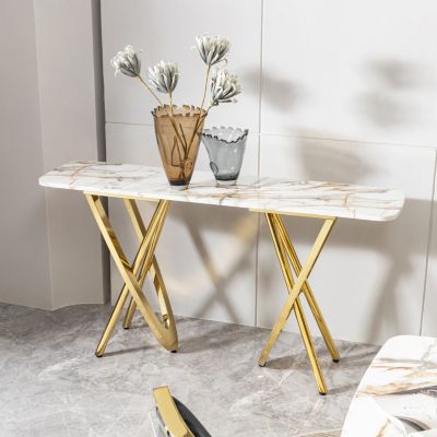 Marble Console Table with Thin Top