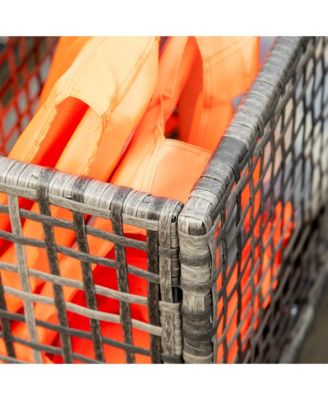 Patio Wicker Pool Float Caddy with Wheels