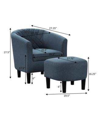 27.75" Polyester Roosevelt Accent Chair with Ottoman