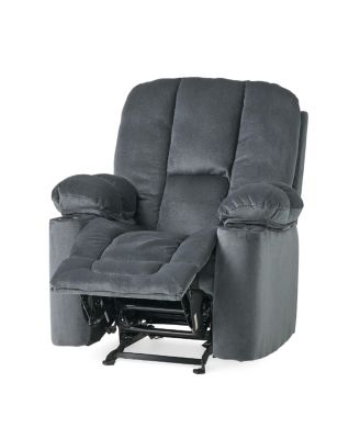 Silvery Luxury Manual Recliner with Dual Cup Holders