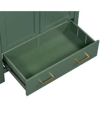  30" Green Bathroom Vanity with Sink and Storage