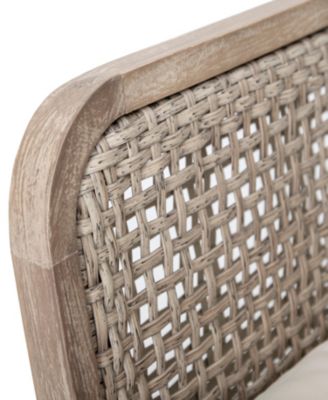 Outdoor Acacia Wood Patio Club Chair, Patio Furniture, Waterproof Thick Cushion Deep Seating for Porch, Garden, Backyard, Balcony, Weight Capacity 400lbs, Light Brown finish, Cream cushion