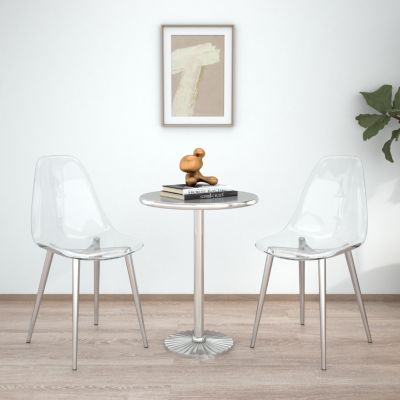 Nordic Transparent Dining Chairs with Metal Legs (Set of 4)