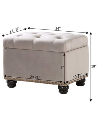 24" Velvet 5th Avenue Storage Ottoman