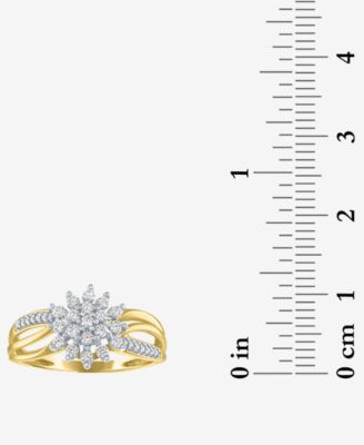 Lab Grown Diamond Star Cluster Ring (1/3 ct. t.w.) in 10k Gold