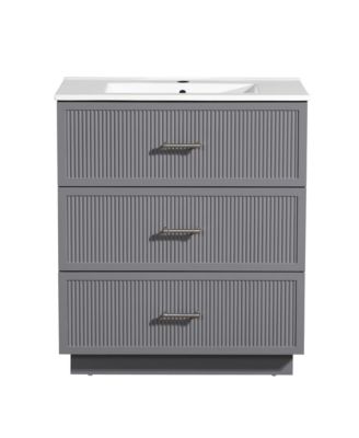 Streamdale Modern 30" Bathroom Vanity Set with Ceramic Sink and Storage