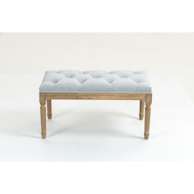 32" French Vintage Upholstered Bench