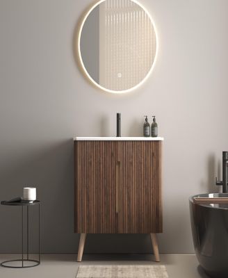 Streamdale Etna 30" Striped Walnut Modern Bathroom Vanity