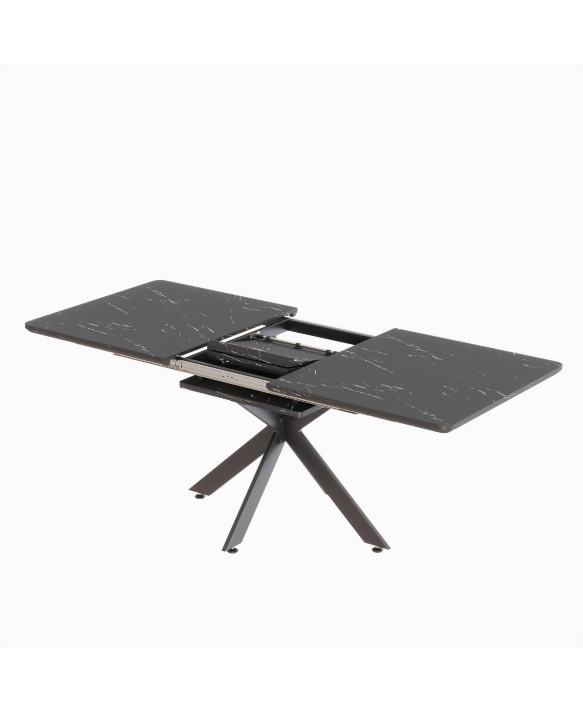 Streamdale Furniture Extendable Dining Table Table Set for 6-8 Person for Dining Room, C-shaped Tube Soft padded armless dining chairs and Very large