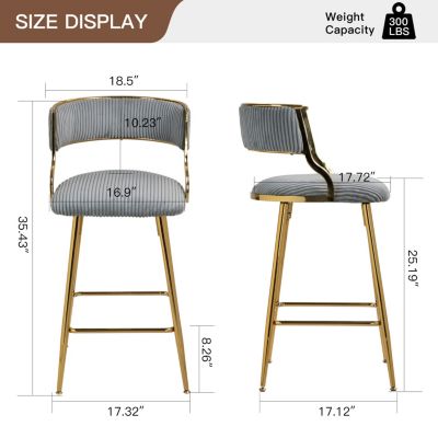 Streamdale Corduroy Counter Bar Stools