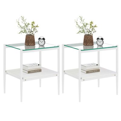 Tempered Glass End Table (Set of 2)