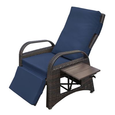 Streamdale Navy Outdoor Adjustable Recliner Chair with Cushions