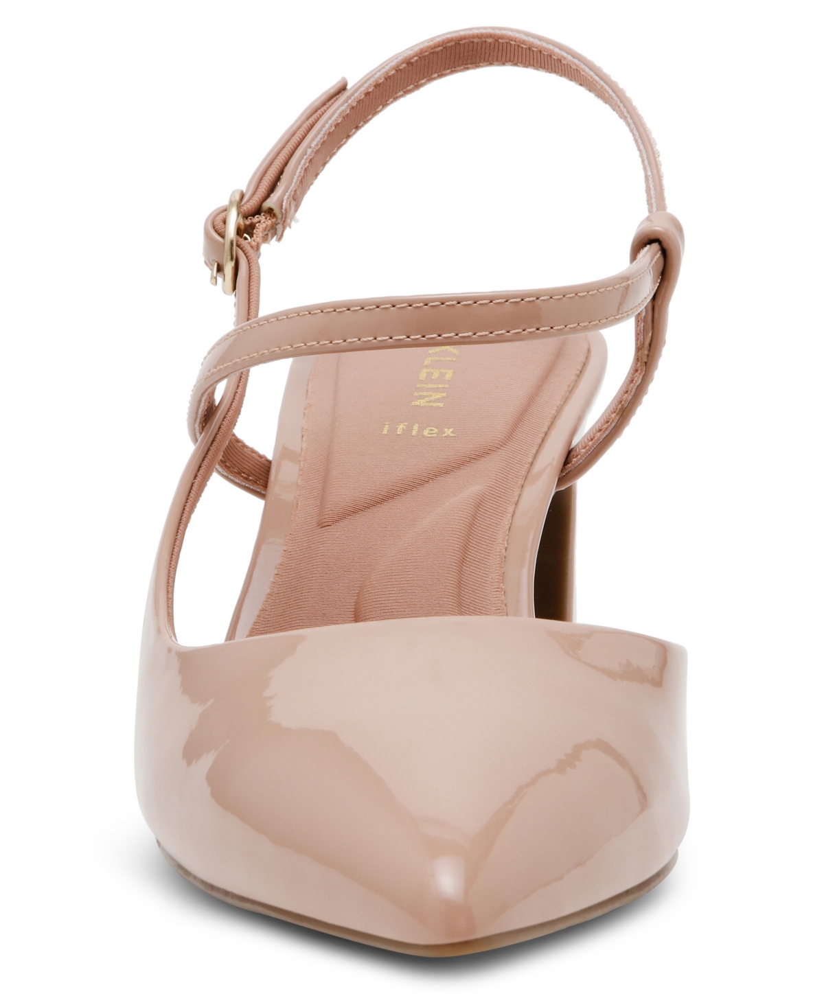 Anne Klein Women's Bliss Pointed Toe Strappy Block Heel Pumps In Almond