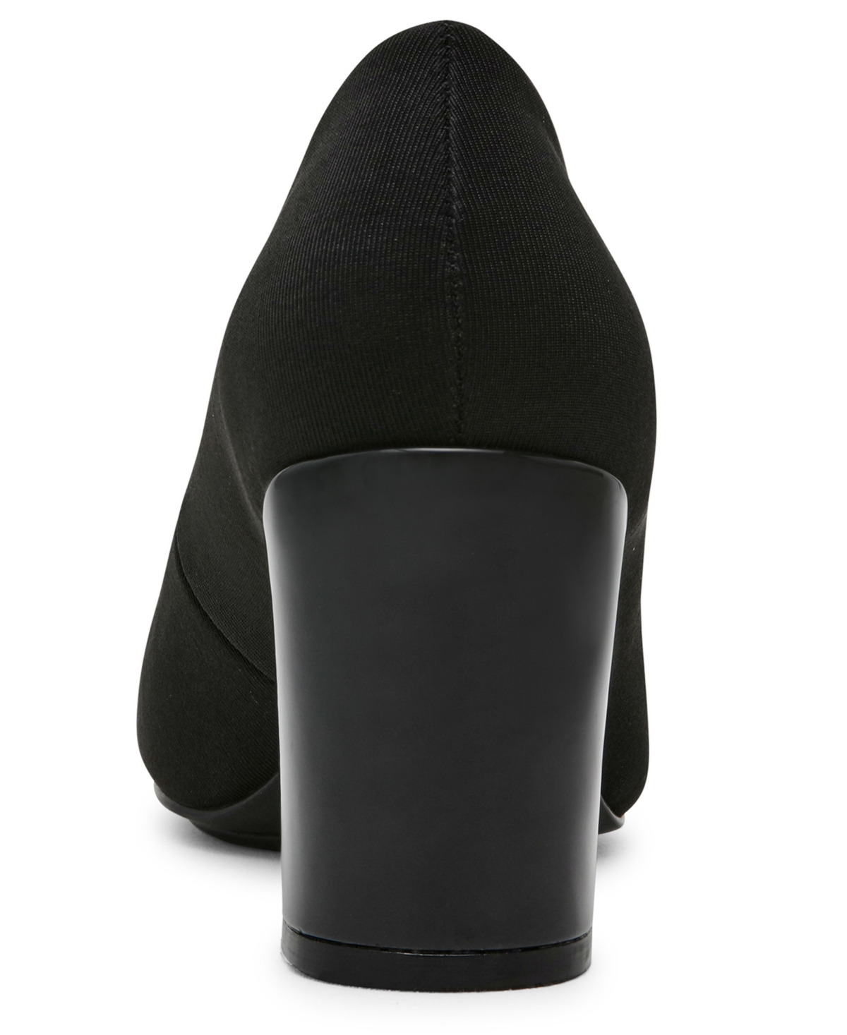 Anne Klein Women's Graham Round Toe Block Heel Pumps In Black Stretch