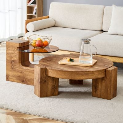 Streamdale Detachable Double-Decker Coffee Table with Flexible Design
