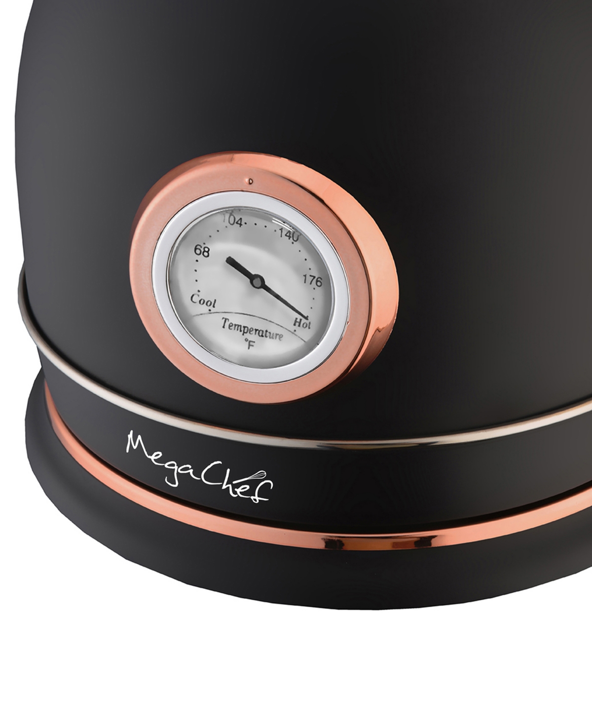 Megachef 1.8l Half Circle Electric Tea Kettle With Thermost In Black
