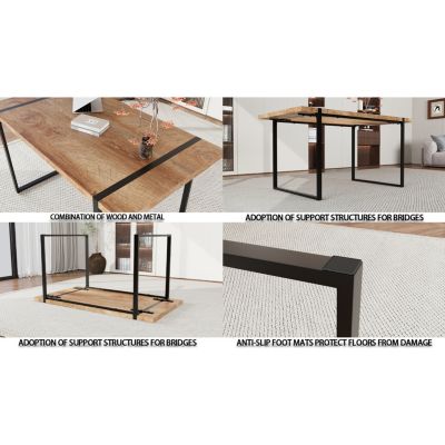 59" Industrial-Style 6-Piece Dining Set