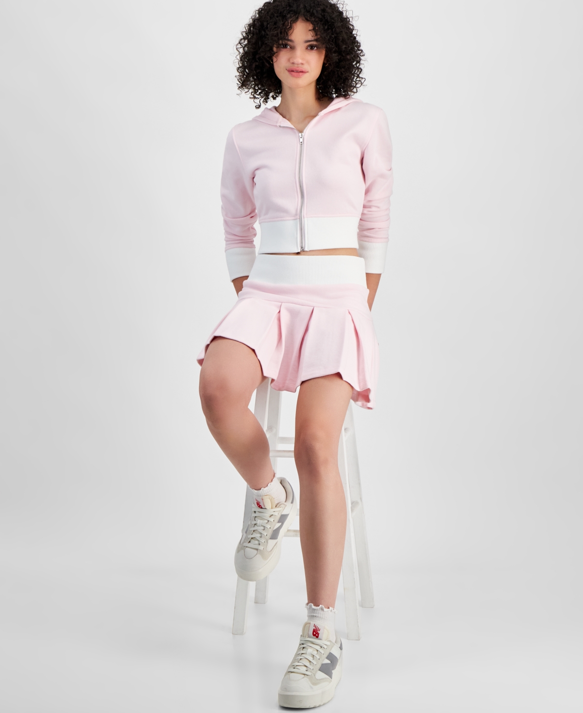 Madden Girl Juniors' Pleated Mini Sweat Skirt
