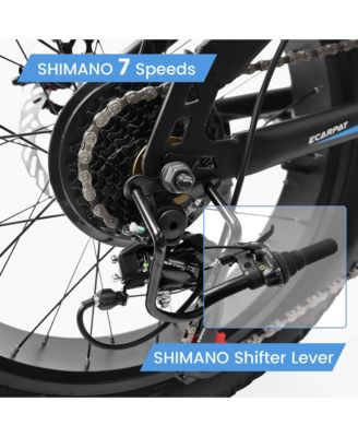 20 inch Fat Tire Bike Adult/Teen Full Shimano 7 Speed Mountain Bike, Dual Disc Brakes, High Carbon Steel Frame, Front Suspension, Mountain Dirt Bike, City Commuter City Bike, Fat Tire Bike