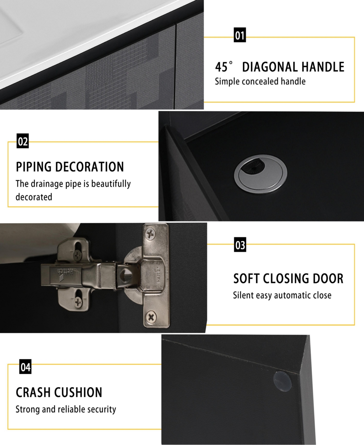 Simplie Fun 30" Floating Wall-Mounted Bathroom Vanity With Ceramics Sink & Soft-Close Cabinet Door, Kd-Package