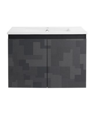 30" Wall-Mounted Vanity with Sink & Soft-Close Door