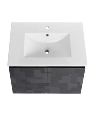 30" Wall-Mounted Vanity with Sink & Soft-Close Door