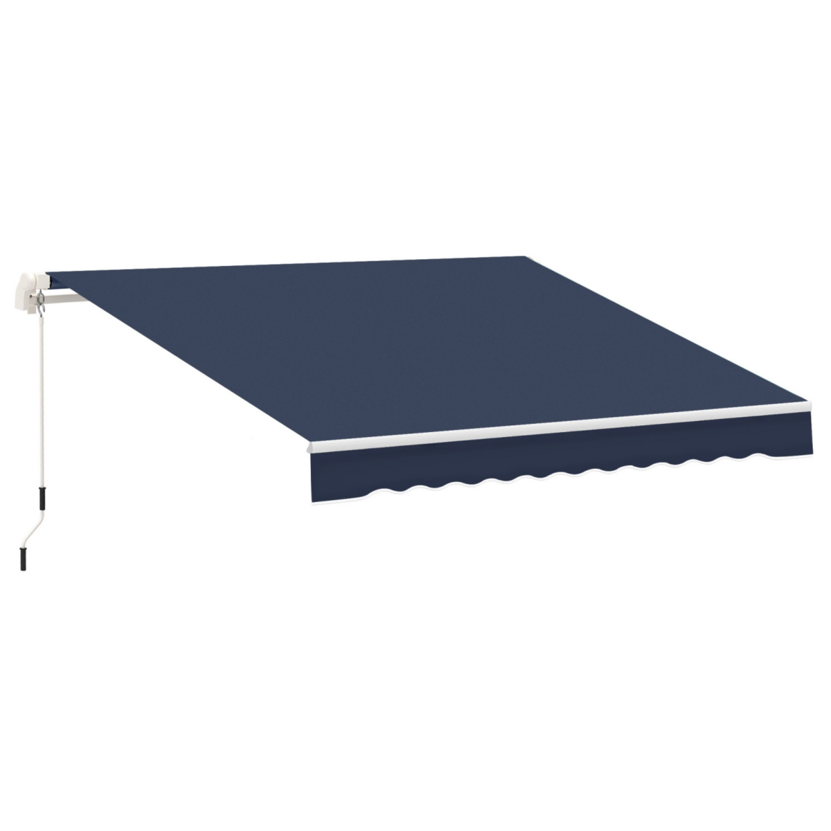10' x 8' Retractable Awning, Patio Awnings, Sunshade Shelter w/ Manual Crank Handle, Uv & Water-Resistant Fabric and Aluminum Frame for Deck, Balcony,