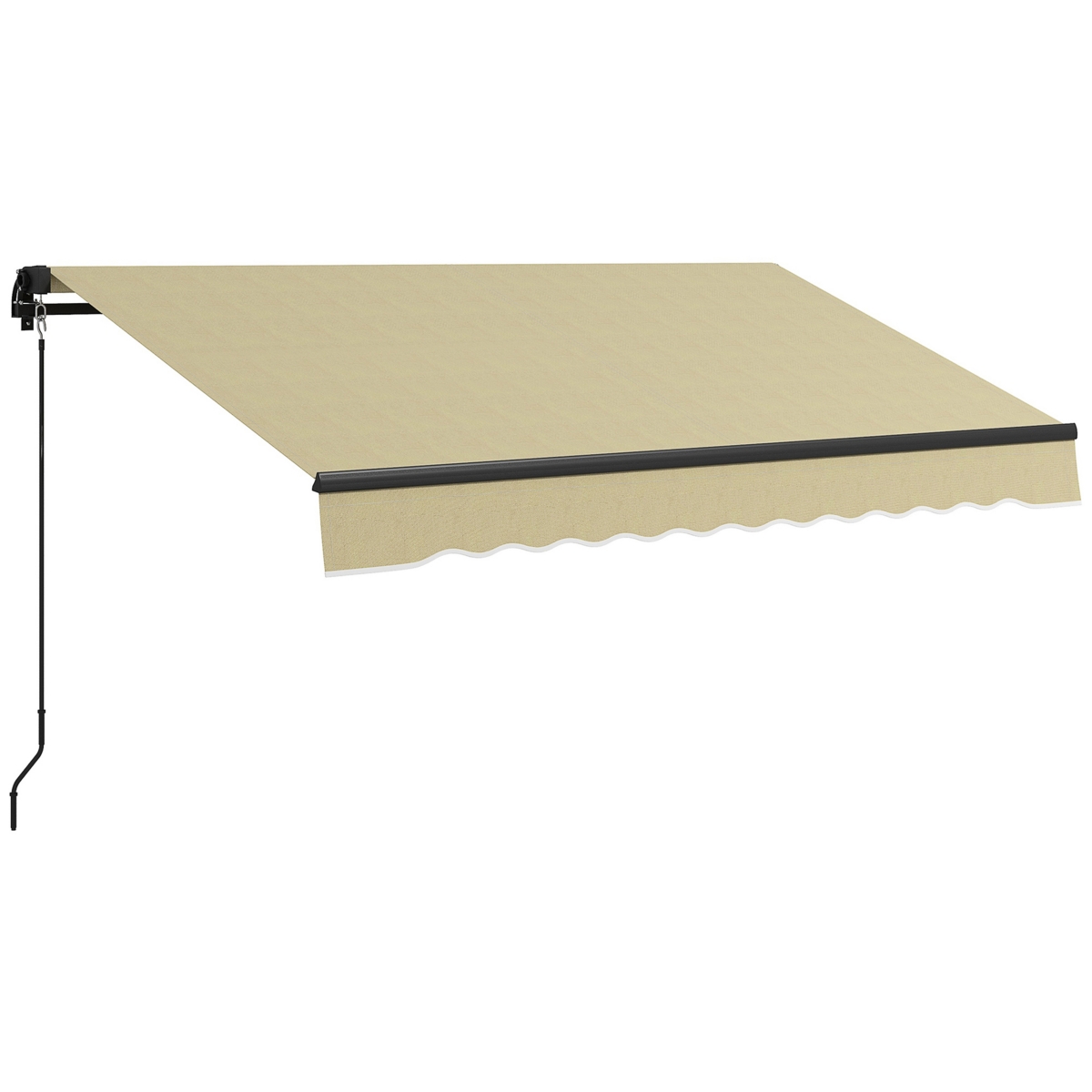 8' x 6.5' Retractable Awning, Patio Awning Sunshade Shelter with Manual Crank Handle, 280gsm Uv Resistant Fabric and Aluminum Frame for Deck, Balcony,
