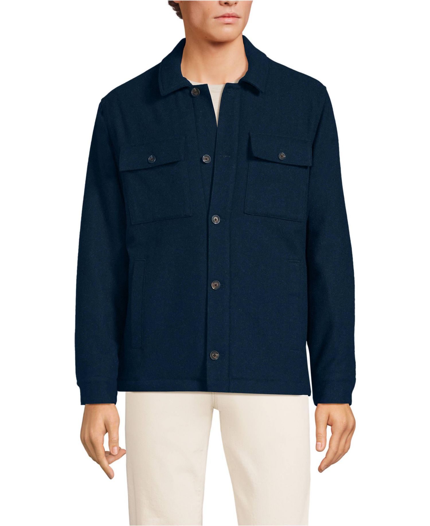 Men's Wool Blend Shirt Jacket